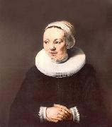REMBRANDT Harmenszoon van Rijn Adriaantje Hollaer  wife of the painter Hendrick Martensz Sorgh oil painting on canvas
